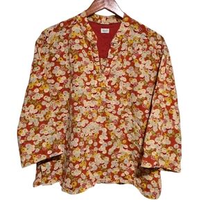 Toast Cotton Lounge Set in Rust Floral Size Medium